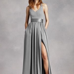 White by Vera Wang V Neck halter with sash